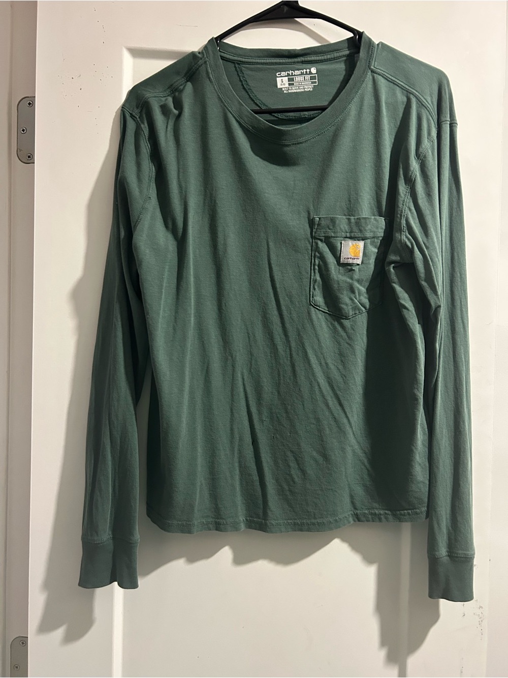 Carhartt Long-Sleeve Pocket Tee — Forest Green